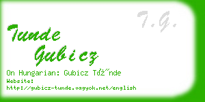 tunde gubicz business card